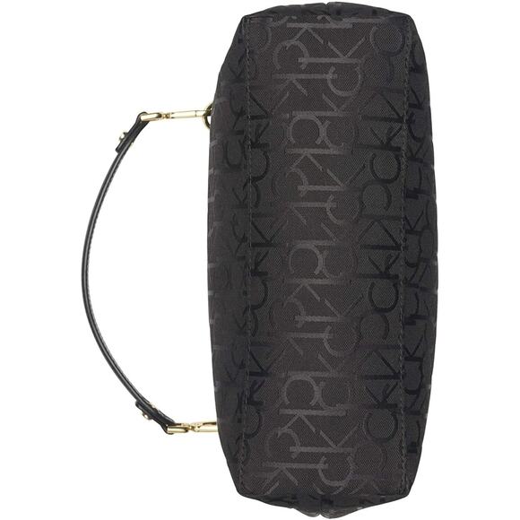 CALVIN KLEIN ELAINE SIGNATURE JACQUARD HOBO, BLACK, NWT, $148 - Picture 4 of 4